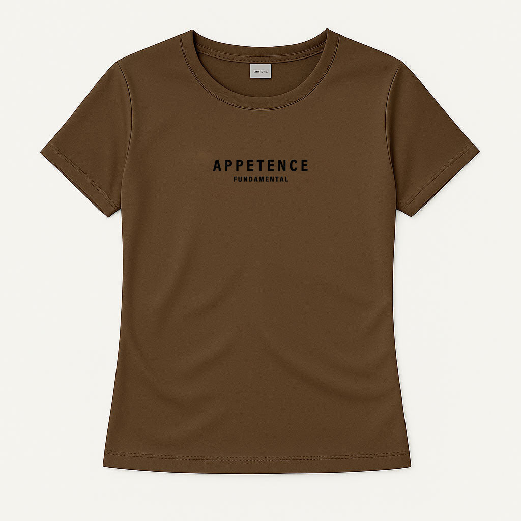 APPETENCE Women's Light Brown Ribbed T-Shirt