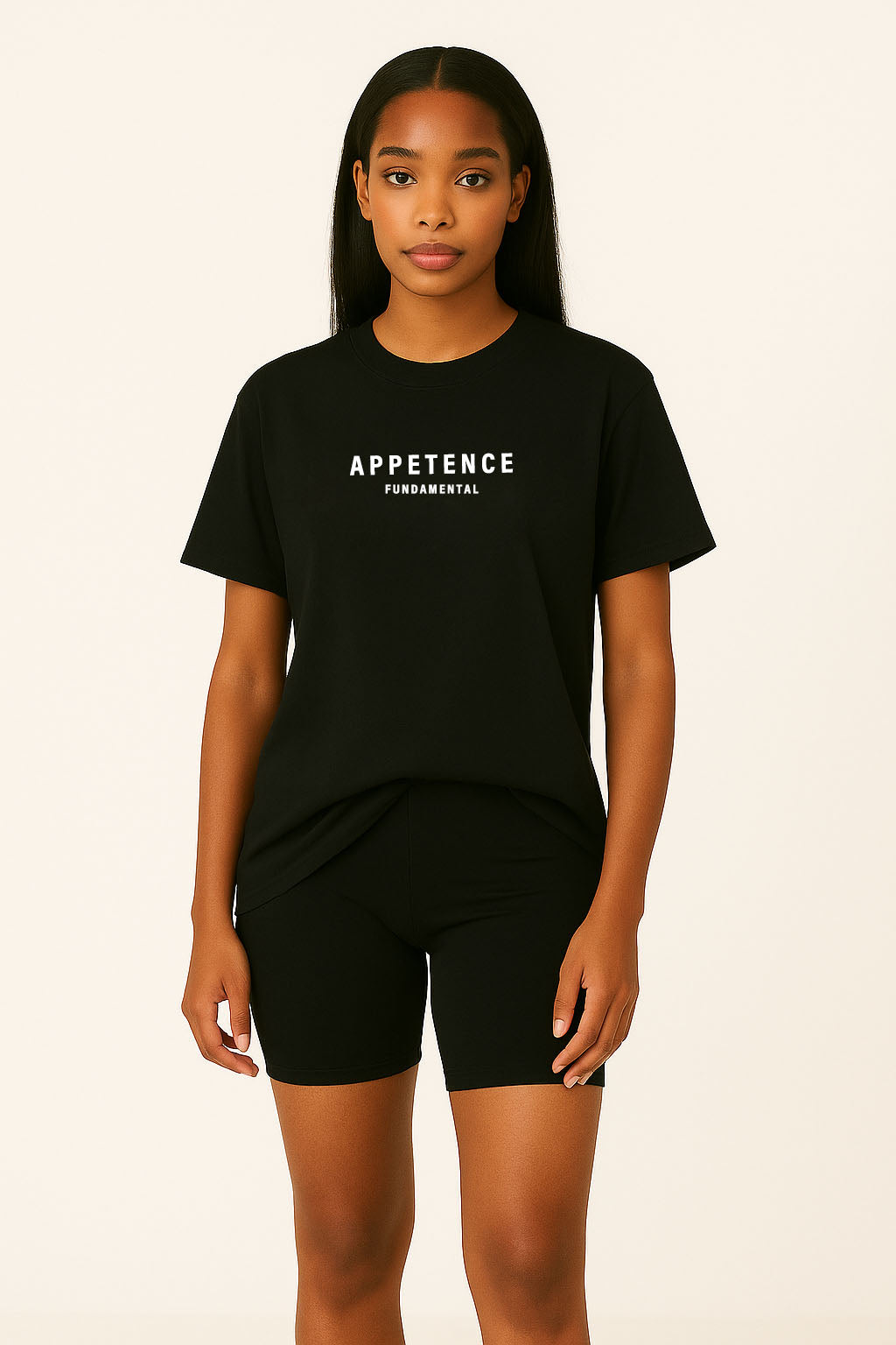 APPETENCE Black Over Size T-Shirt