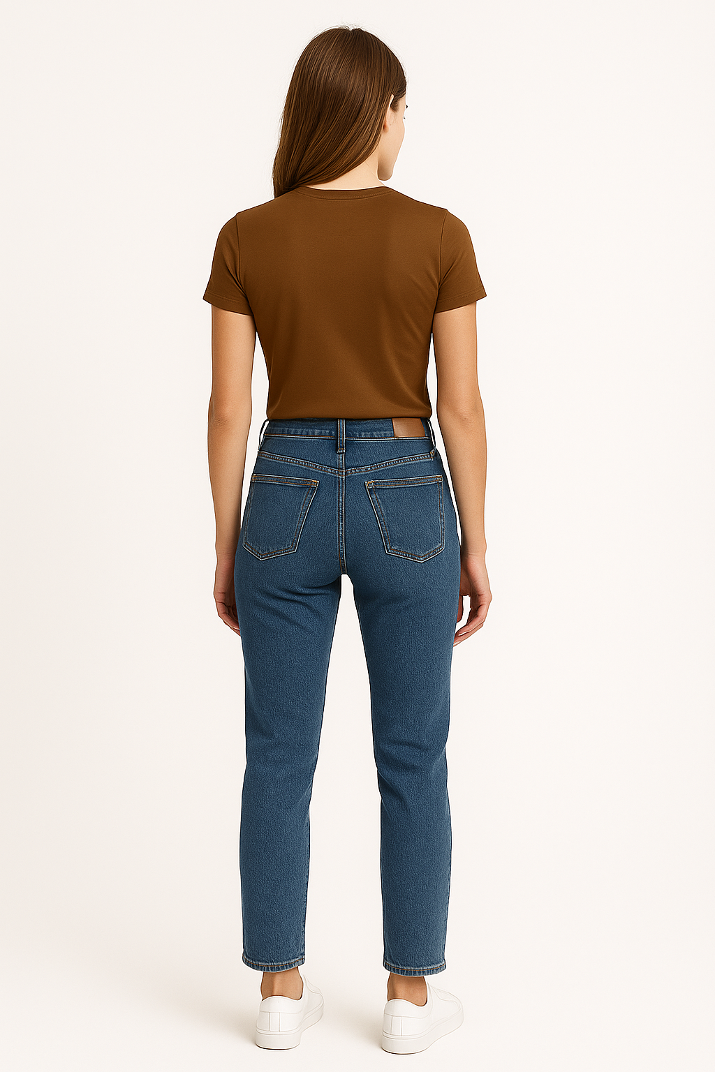 APPETENCE Women's Brown Ribbed T-shirt