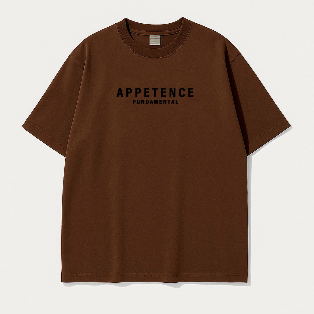 APPETENCE Brown Over Size T-Shirt