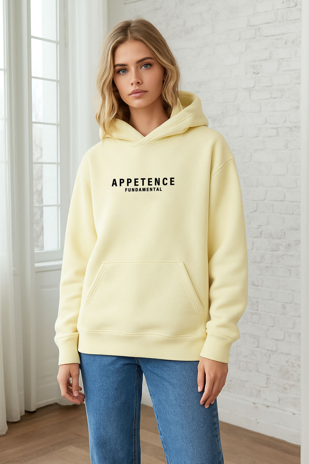 APPETENCE Cream Black out Hoodie