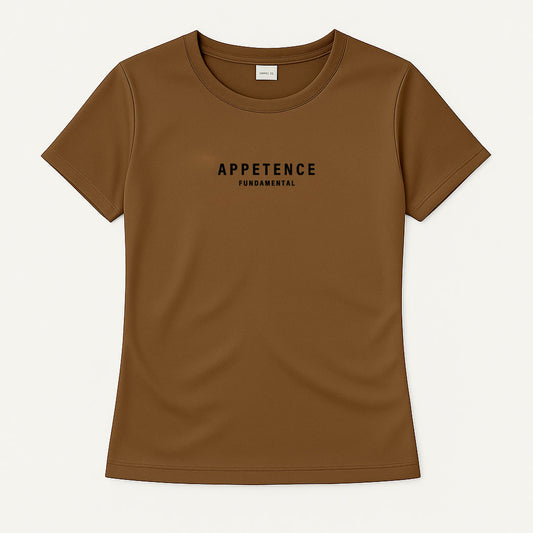 APPETENCE Women's Brown Ribbed T-shirt