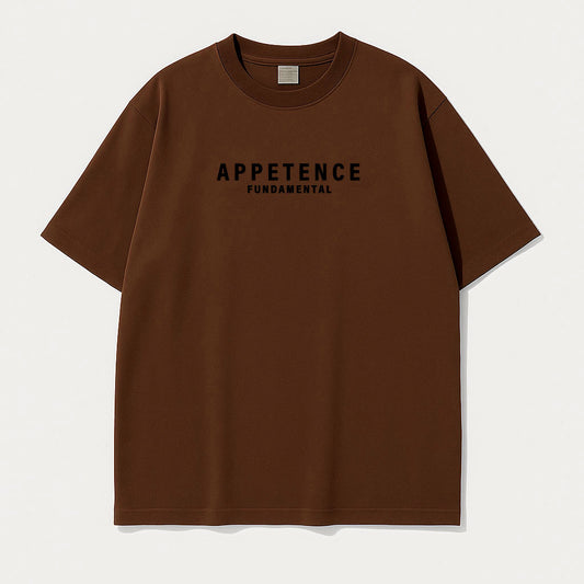 APPETENCE Brown Over Size T-Shirt